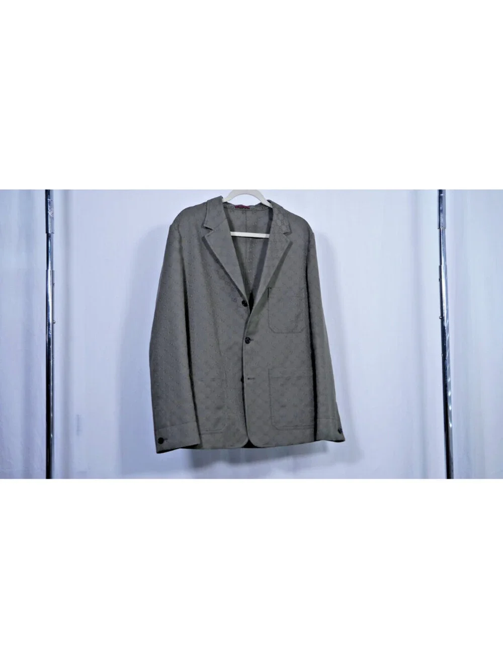 Gucci GG Monogram Canvas Blazer Olive Made in Italy Men's Size US 40R